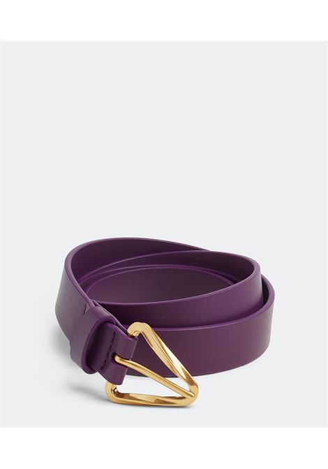 purple eggplant 2cm calfskin belt with golden buckle  BOTTEGA VENETA | 701477-VMAU35024